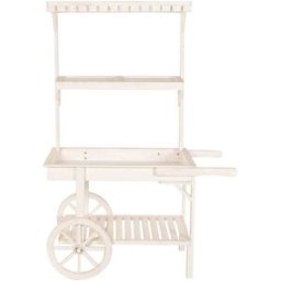 NIYLO Expositor abeto de madera blanco, 115x58x168 cm