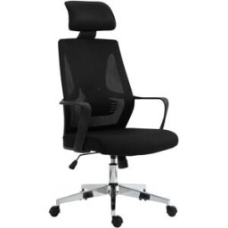 CLP Silla de oficina giratoria regulable en tela negro