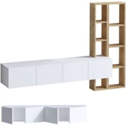 Habitat & Jardin Mueble tv blanco 182 x 32 x 25 cm