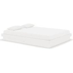 Maison Chic Cama matrimonial de madera maciza blanco 140x190 cm