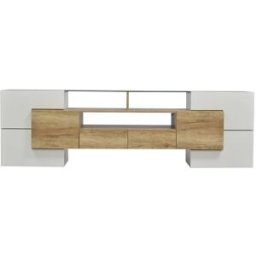 Urban Meuble Consola moderna de madera y blanca con espacio de almacenamiento