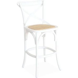 sweeek Sillas de bar bistró vintage madera, blanco