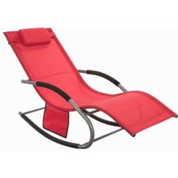 SoBuy Muebles de jardin mecedora silla tumbona de exterior reclinable