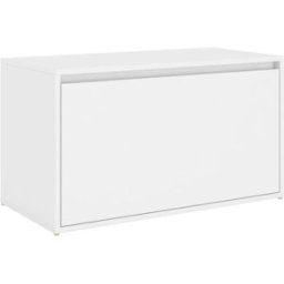 Maison Chic Banco de pasillo de madera de ingeniería blanco 80x40x45 cm