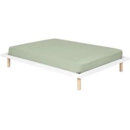 ID Kids Cama de 2 plazas madera maciza blanco 160x200 cm