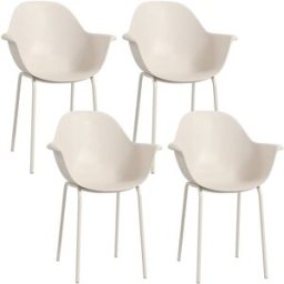 REDOM Set de 4 sillas de jardín en acero gris 59x55x84cm