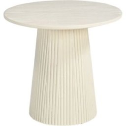 Moloo Mesa de centro redonda d50 cm de madera maciza marfil