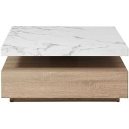 Unique Mesa de centro madera color natural claro, blanco