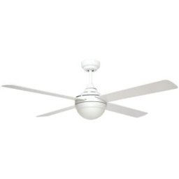 Sulion Ventilador de techo DC blanco madera clara 4 palas reversibles Ø122 cm