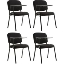 CLP Set de 4 sillas con mesa plegable en Tela Negro