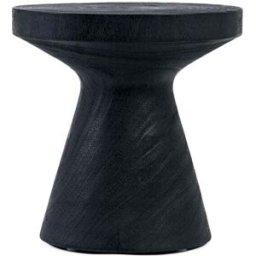 Bazar Bizar Mesa auxiliar de madera de suar negro 40x40x40cm