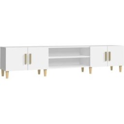 Maison Chic Mueble tv madera contrachapada blanco 180x31,5x40 cm
