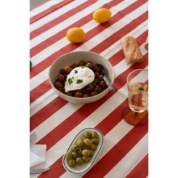 RNT by Really Nice Things Mantel rojo y blanco a rayas 250x140