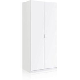 duehome Armario de 2 puertas y diseño práctico 81x180 cm melamina blanco