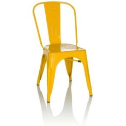 hjh OFFICE Silla de metal sin apoyabrazos amarillo
