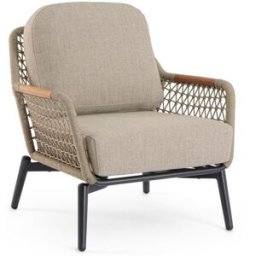 Konte.Design Sillón de jardín con trenzado de cuerda y cojines