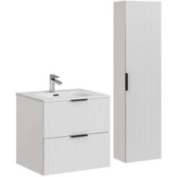 Petits meubles Conjunto mueble lavabo individual tableros de melamina y mdf blanco