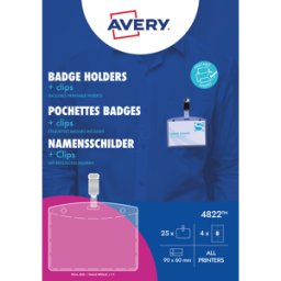 AVERY ZWECKFORM AVZ 4822 - Placa de identificación, 60x90 mm, clip, con placas de in