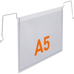 DURABLE 118419 - Bolso colgante de alambre, A5, transversal, transparente, 50 pie
