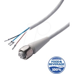 LED2WORK L2W 201100-06 - Cable de sensor F+B, 10 m, extremos abiertos/conector hembra M12