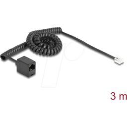DELOCK 90064 - Cable telefónico / espiral, clavija RJ11 / toma RJ45, 3 m