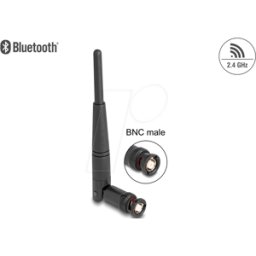 DELOCK 90737 - Antena WiFi de 2,4 GHz con conector RP-BNC, 2 dBi, 14,5 cm, omni