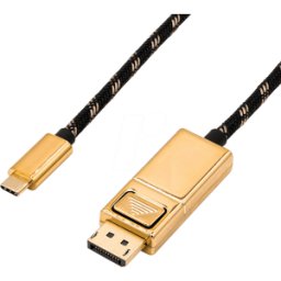 ROLINE GOLD ROLINE 11045848 - Cable, USB-C > DP 1,2, 4K 60Hz, negro/oro, 1 m..