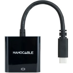 Nanocable Adaptador USB-C M para VGA F 10 CM Negro