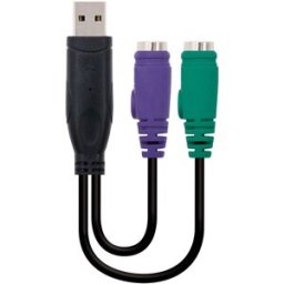 Nanocable Cable Conversor PS/2 a USB 2xPS/2/F-A/M 15 CM Negro