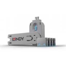 Lindy 40452 Bloqueador de puerto + clave USB tipo A Azul Acrilonitrilo butadieno estireno (ABS) - 5