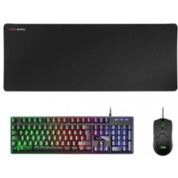 Mars Gaming MCPXBES Combo Teclado+Ratón+Alfombrilla Negro