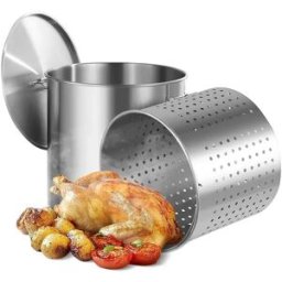 Olla de Acero Inoxidable SucceBuy, 94,6 Litros, con Tapa con Cesta para Cocinar