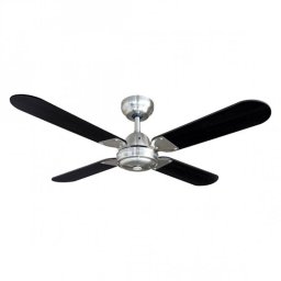 EDM Balear Ventilador de Techo con Aspas Reversibles y Mando 50W Negro/Cromado