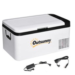 Outsunny Nevera Congelador Compresor 18l Hasta -20ºC Con Luz Led 58,5x33,5x29,2cm