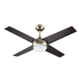 Bastilipo Mojacar Cuero Ventilador de Techo Bronce Envejecido 105 Cm Con Luz 3 LED y Mando