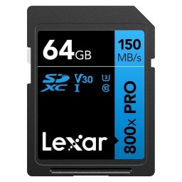 Tarjeta SD Lexar High-Performance 800xPRO 64GB UHS-I V30 150MB/s
