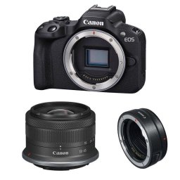 Cámara Mirrorless Canon EOS R50 24.2MP 18-45mm f/4.5-6.3 IS STM 4K UHD WiFi + Adaptador EF-EOS R