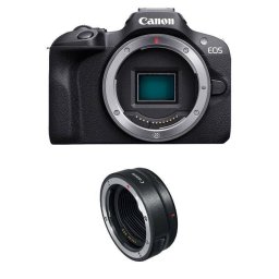 Cámara Mirrorless Canon EOS R100 24.1MP4K UHD Sensor APS-C WiFi BT + Anillo EF-EOS R