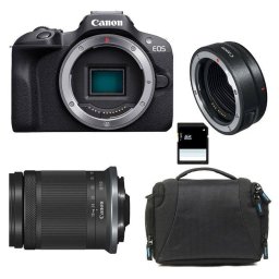 Cámara Mirrorless Canon EOS R100 24,1 MP 4K UHD RF-S 18-150mm f/3.5-6.3 IS STM WIFI + Bolsa + SD