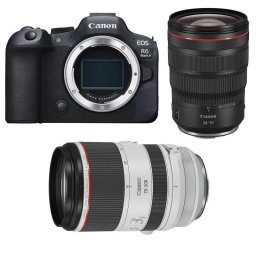 Cámara Mirrorless Canon EOS R6 Mark II 24.2MP RF 24-70mm y 70-200mm Sensor Full-Frame WiFi Bluetooth