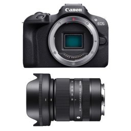 Cámara Mirrorless Canon EOS R100 24.1MP 4K WiFi Bluetooth + Objetivo Sigma 18-50mm F2.8