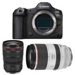 Cámara Mirrorless Canon EOS R5 Mark II 45MP 8K 24-70mm + 70-200mm WiFi Bluetooth Sensor Full-Frame