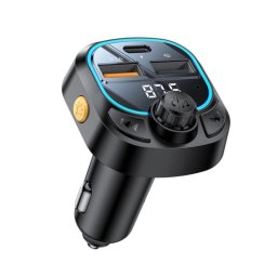 Cargador De Coche Yesido Con Transmisor Bluetooth Y Fm (2 Puertos Usb-a/1 Puerto Usb-c) - Negro