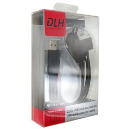 Cable de carga DLH DY-TU1975B USB A Negro 1 m 10 conectores