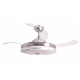 Ventilador de Techo con Luz Bastilipo ESTORIL NIQUEL 40W 106cm 6 Velocidades Temporizador Silencioso
