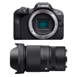 Cámara Mirrorless Canon EOS R100 24.1MP 4K UHD WiFi BT + Sigma 16-300mm F3.5-6.7