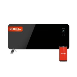 Radiador eléctrico Evvo C Cristal Negro 2000W Wifi con termostato regulable