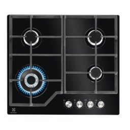 Placa Electrolux KGG64362K gas 4 fuegos cristal negro Wok StepPower