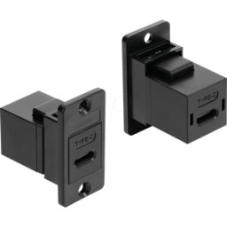 DELOCK 91926 - Montaje en panel USB 2,0 Tipo-C toma a toma negro