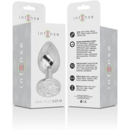 INTENSE Plug Anal Metal con Cristal Plata Talla M 1ud
